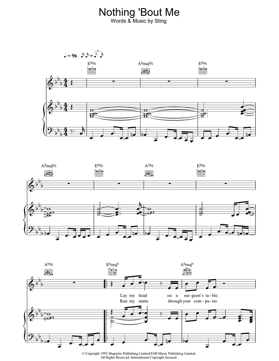 Nothing 'Bout Me Nothing 'Bout Me Piano, Vocal, Guitar scores gallery preview page 1