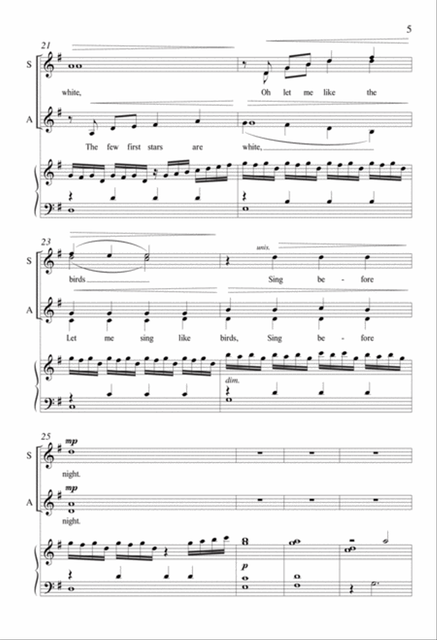 Dusk from I Will Sing to the Stars SSAA scores gallery preview page 4