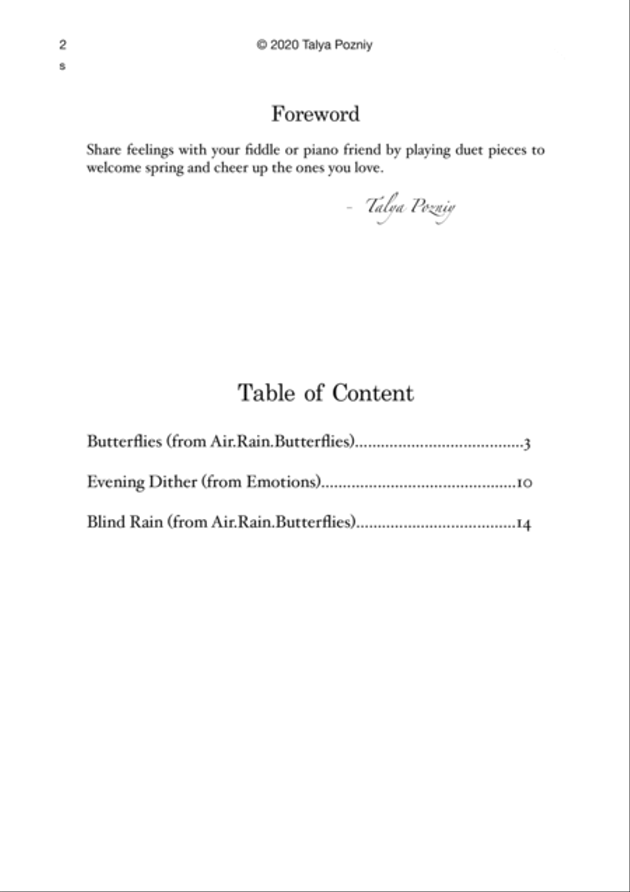 Share Feelings (keys and fiddle) by Talya Pozniy String Duet scores gallery preview page 2
