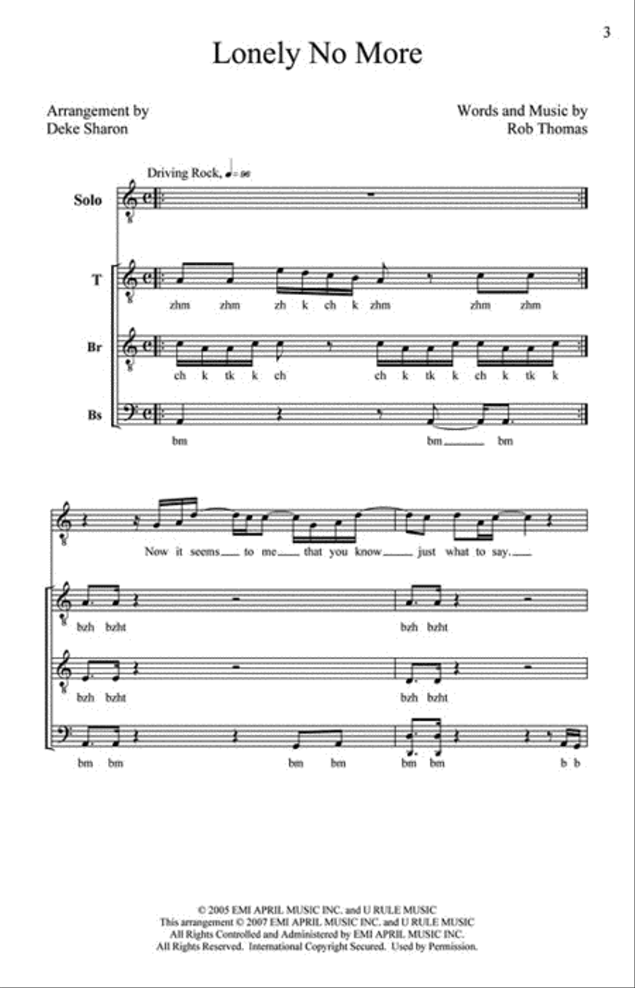 Lonely No More Lonely No More TTBB scores gallery preview page 2