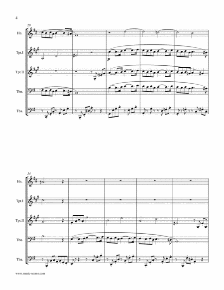 Op.50 Pavane - French Horn, 2 Trumpets, Trombone and Tuba image number null