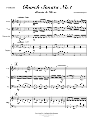 Church Sonata No.1 in Eb for String Trio & Organ by Daniel Leo Simpson