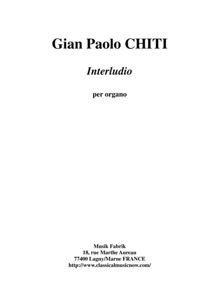 Chiti : Interludio for organ