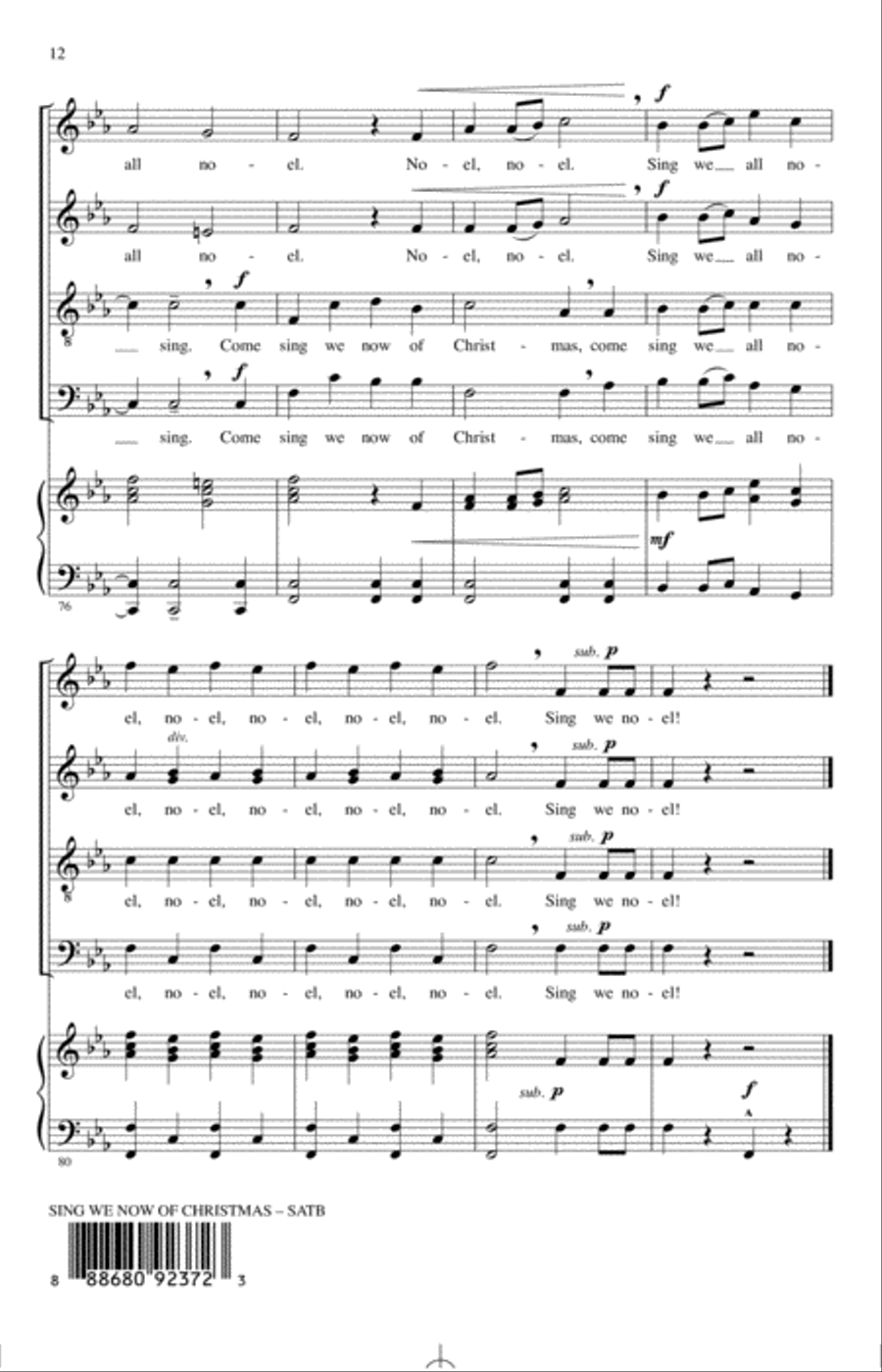 Sing We Now Of Christmas ("Noel Nouvelet") (arr. Audrey Snyder)