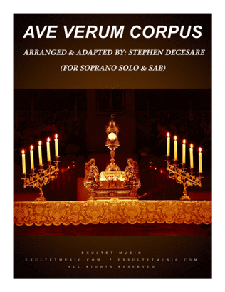 Book cover for Ave Verum Corpus (for Soprano Solo and SAB)