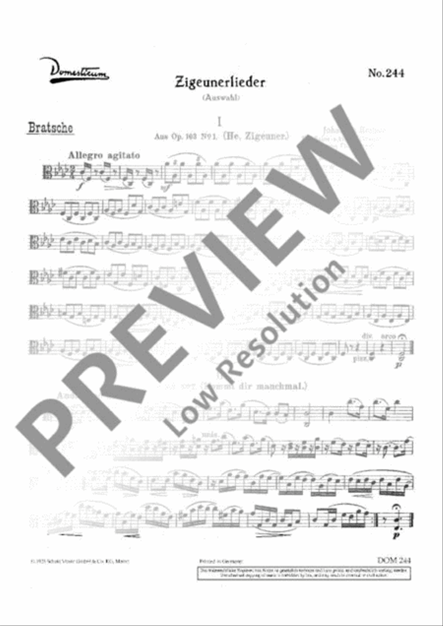 Zigeunerlieder Orchestra scores gallery preview page 10