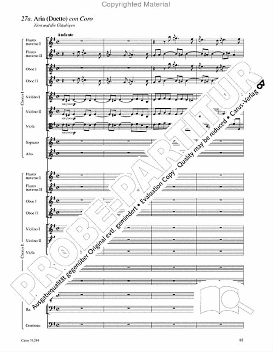 St. Matthew Passion (Matthaus-Passion) 4-Part scores gallery preview page 83