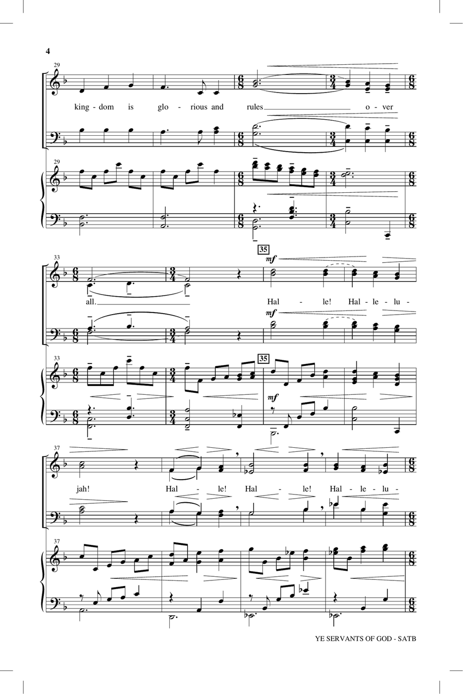 Ye Servants Of God Ye Servants Of God 4-Part scores gallery preview page 3