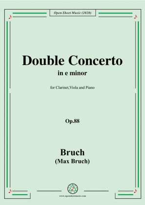 Book cover for Bruch-Double Concerto in e minor,Op.88,for Clarinet,Viola and Piano