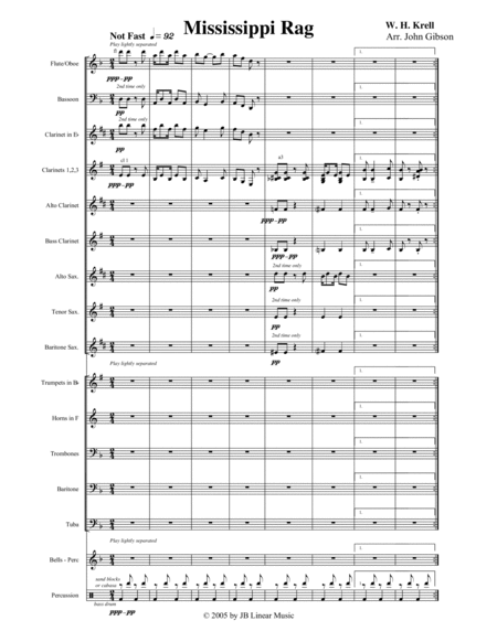 Mississippi Rag by William Krell for concert band - score and parts image number null