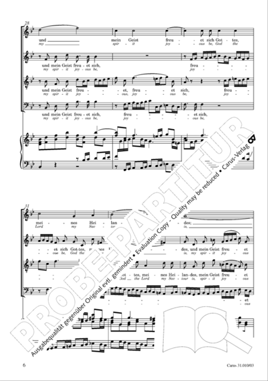 Magnify the Lord, my soul (Meine Seel erhebt den Herren) 4-Part scores gallery preview page 7