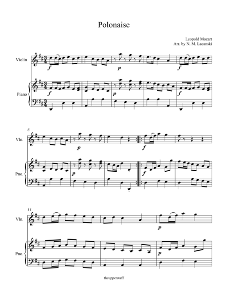 Polonaise Polonaise Violin Solo scores gallery preview page 1