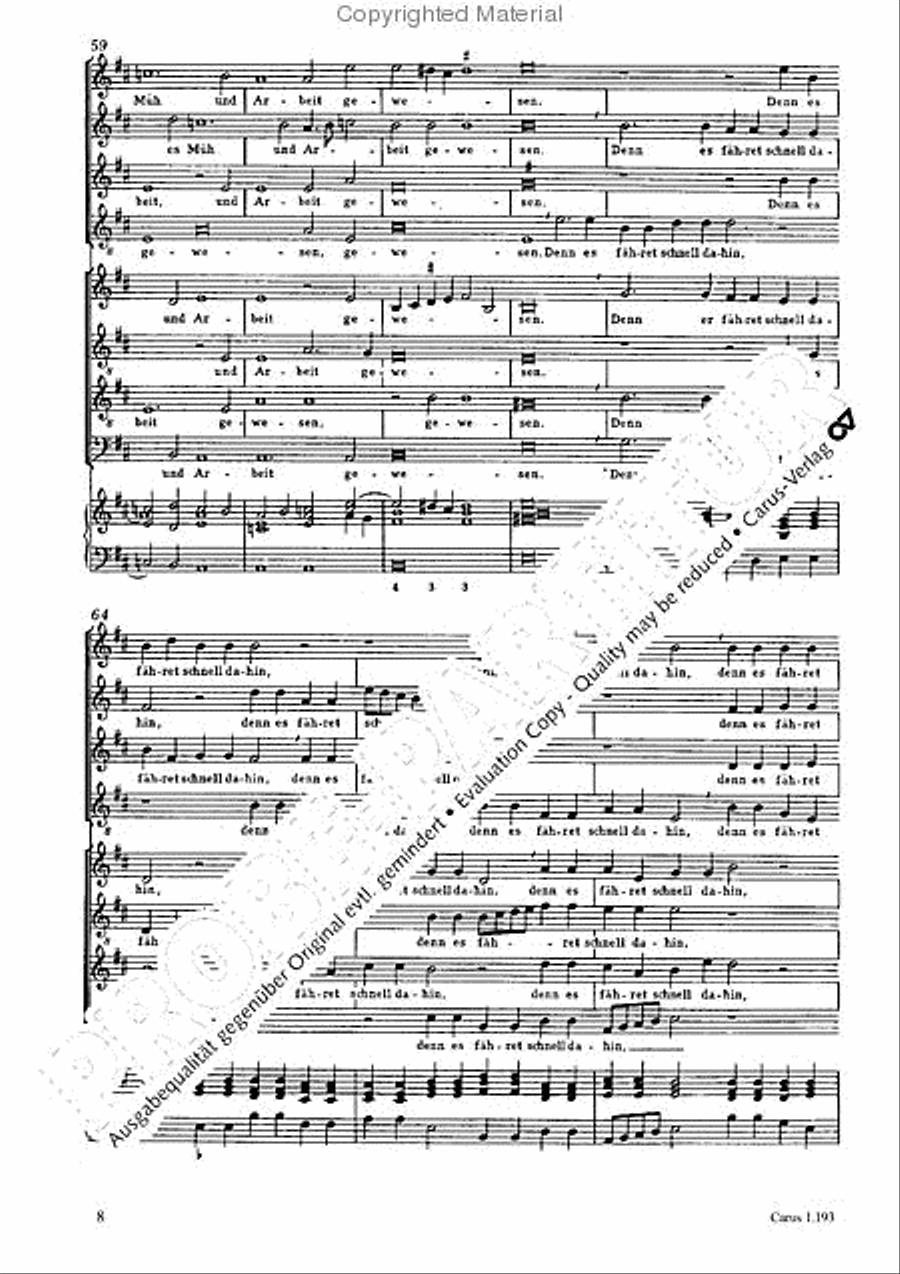 Unser Leben wahret siebzig Jahr Choir scores gallery preview page 9