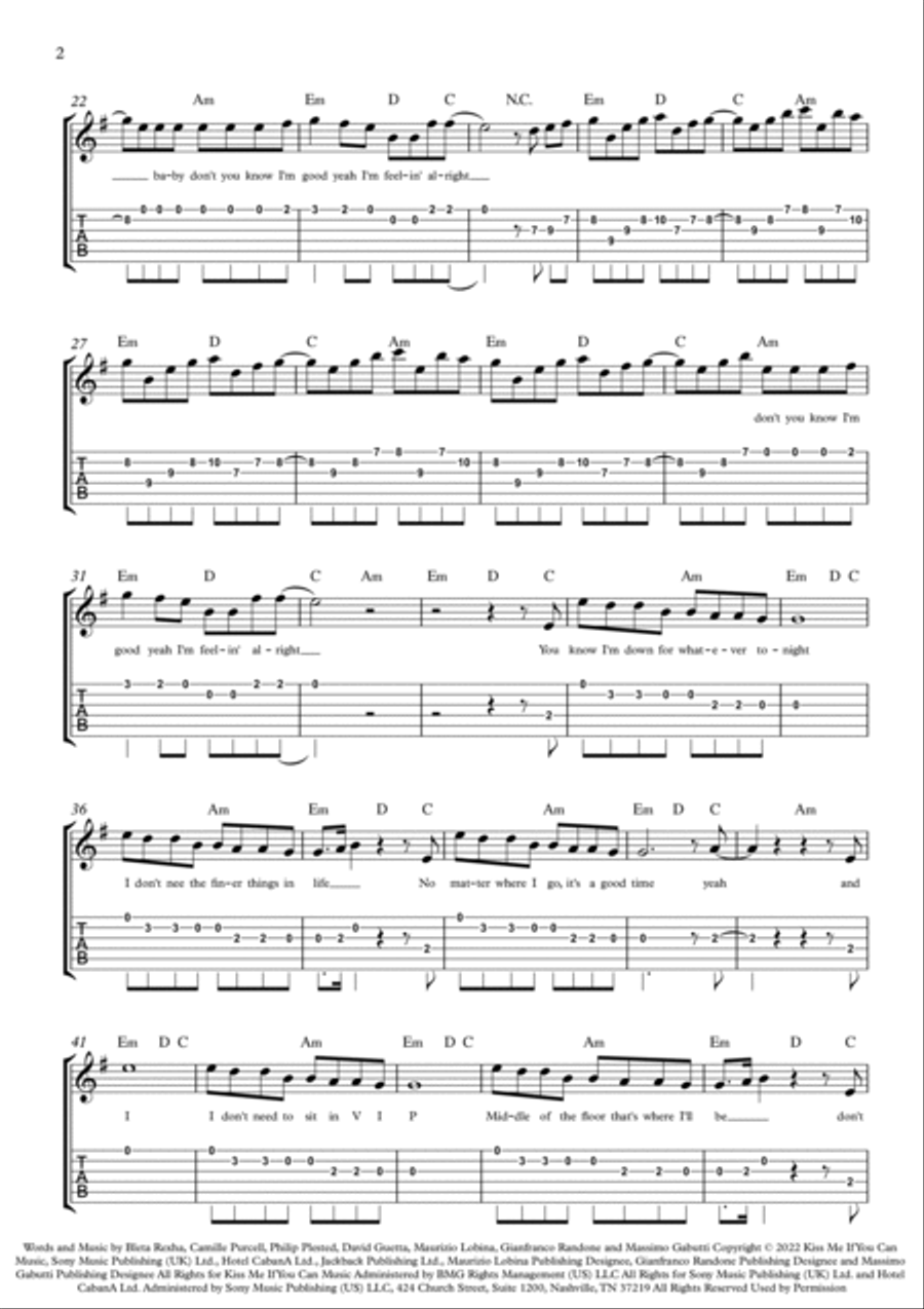 I'm Good (blue) I'm Good (blue) Electric Guitar scores gallery preview page 2