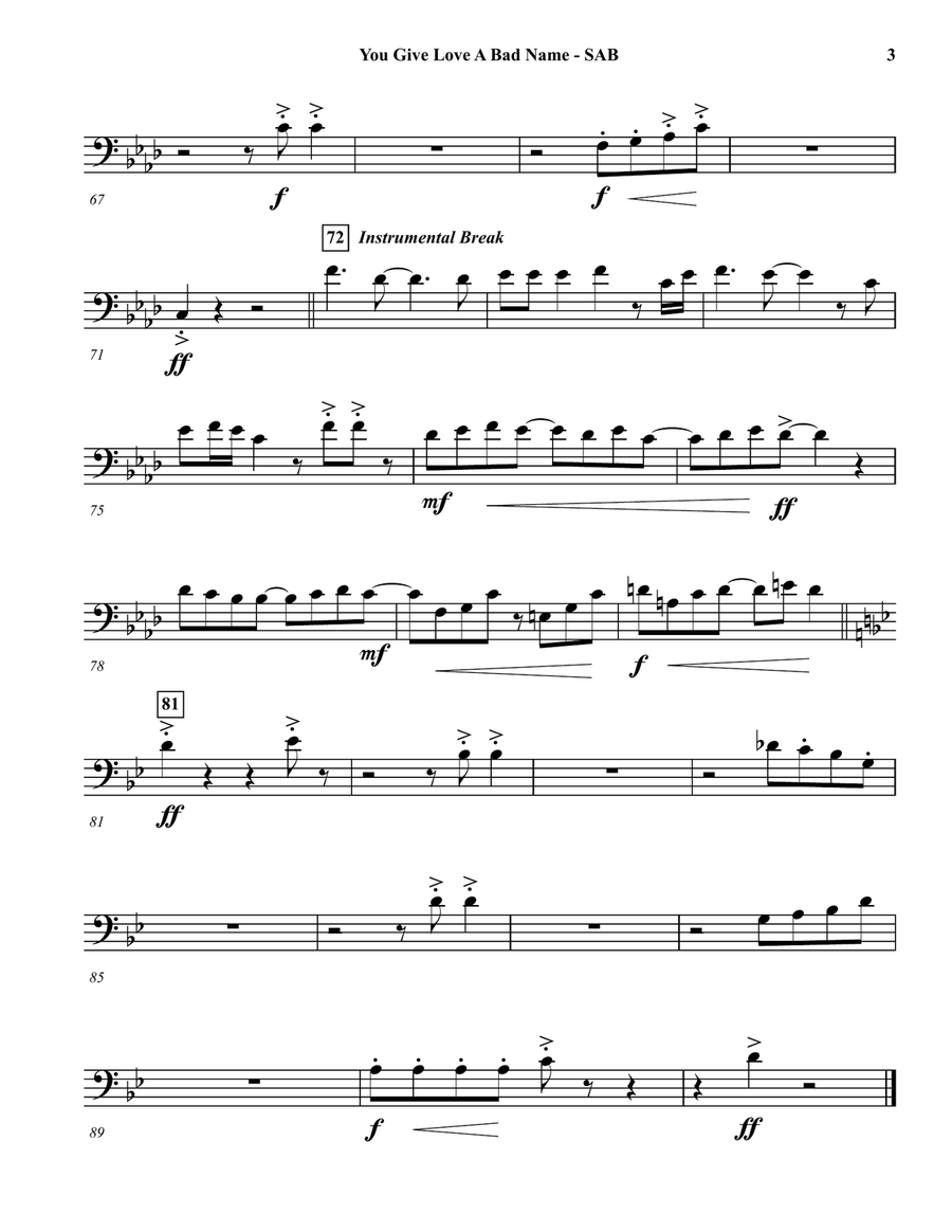 You Give Love A Bad Name Concert Band scores gallery preview page 6