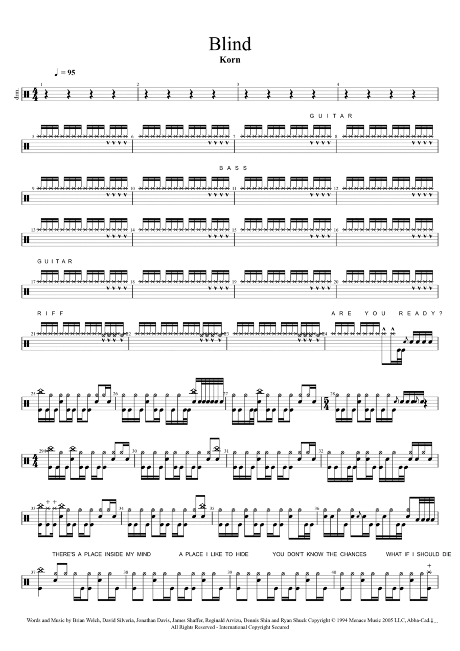 Blind Drum Set scores gallery preview page 1