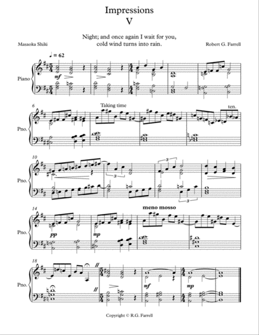 Impressions - #5 Piano Solo scores gallery preview page 1