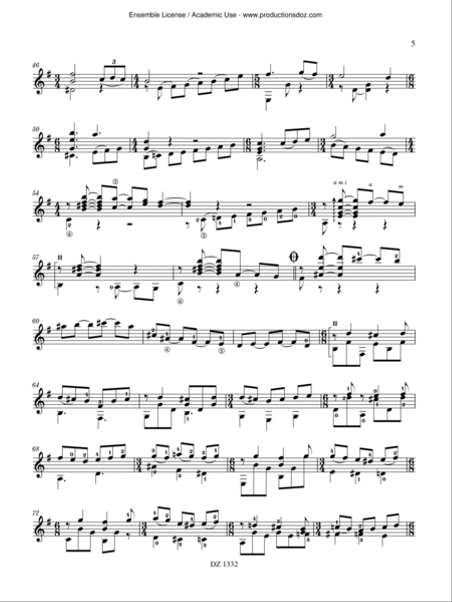Tres Danzas Classical Guitar scores gallery preview page 5