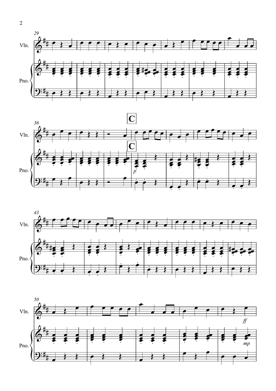 We Wish You a Merry Christmas for Violin and Piano Violin Solo scores gallery preview page 2