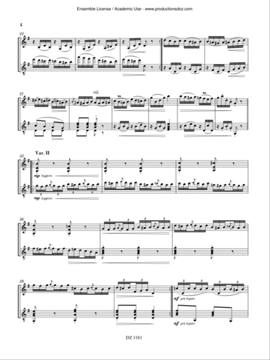 Variazioni su un tema di Haydn Classical Guitar scores gallery preview page 4