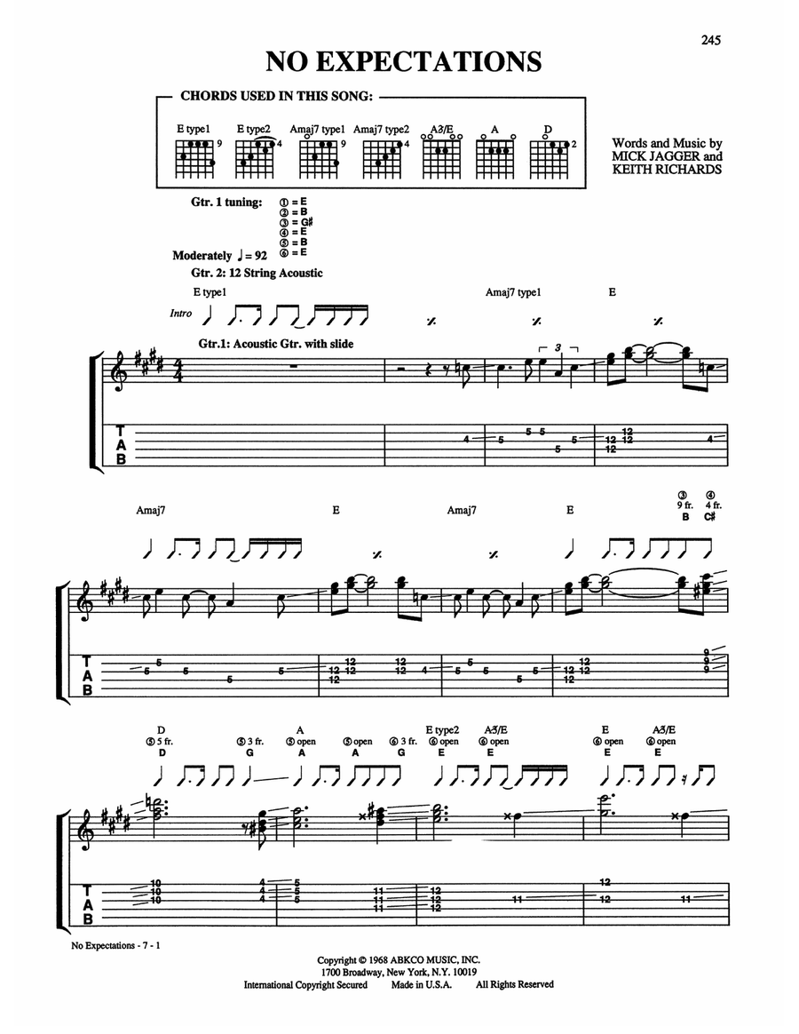 No Expectations Acoustic Guitar scores gallery preview page 1