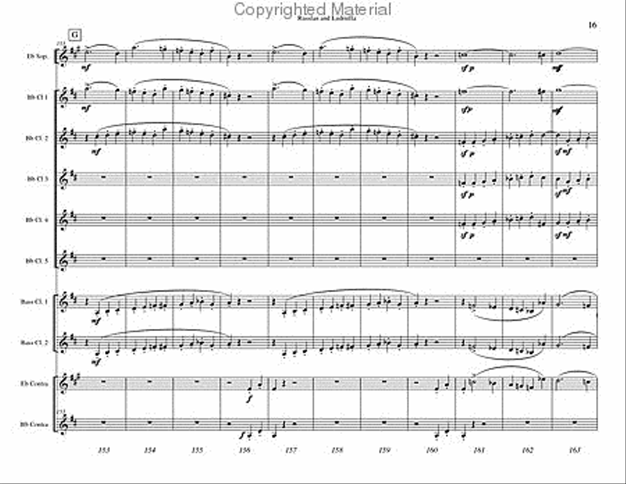 Russlan and Ludmilla Overture Clarinet Choir scores gallery preview page 17