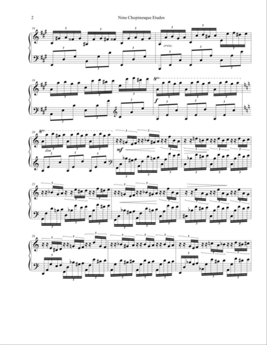 Chopinesque Etude No. 5 in A