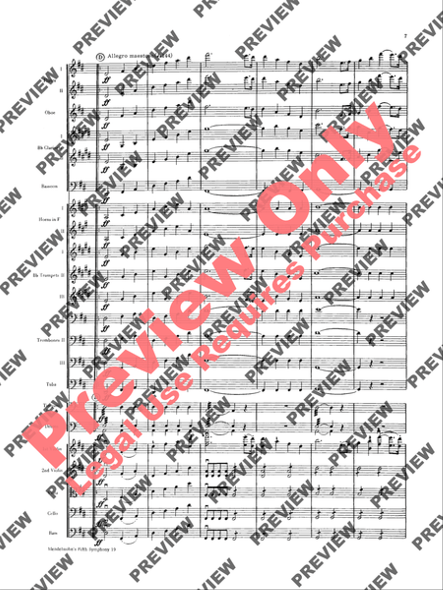 Mendelssohn's 5th Symphony Reformation, 4th Movement Full Orchestra scores gallery preview page 8
