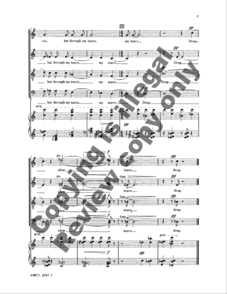 Drop, Slow Tears 4-Part scores gallery preview page 8