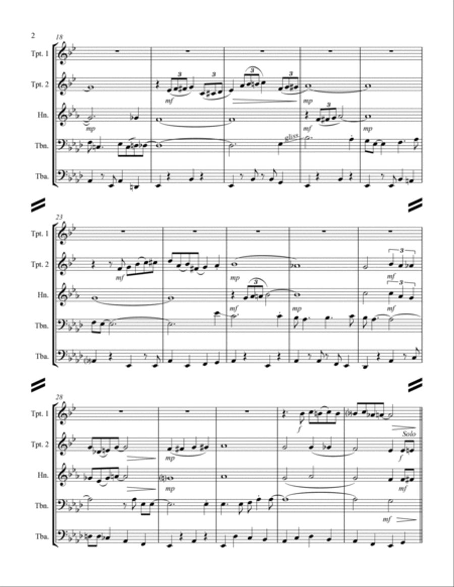 A Closer Walk With Thee (for Brass Quintet) Brass Quintet scores gallery preview page 3