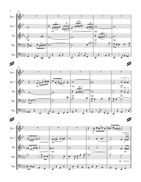 A Closer Walk With Thee (for Brass Quintet) by Kenneth Abeling Brass Quintet - Digital Sheet Music
