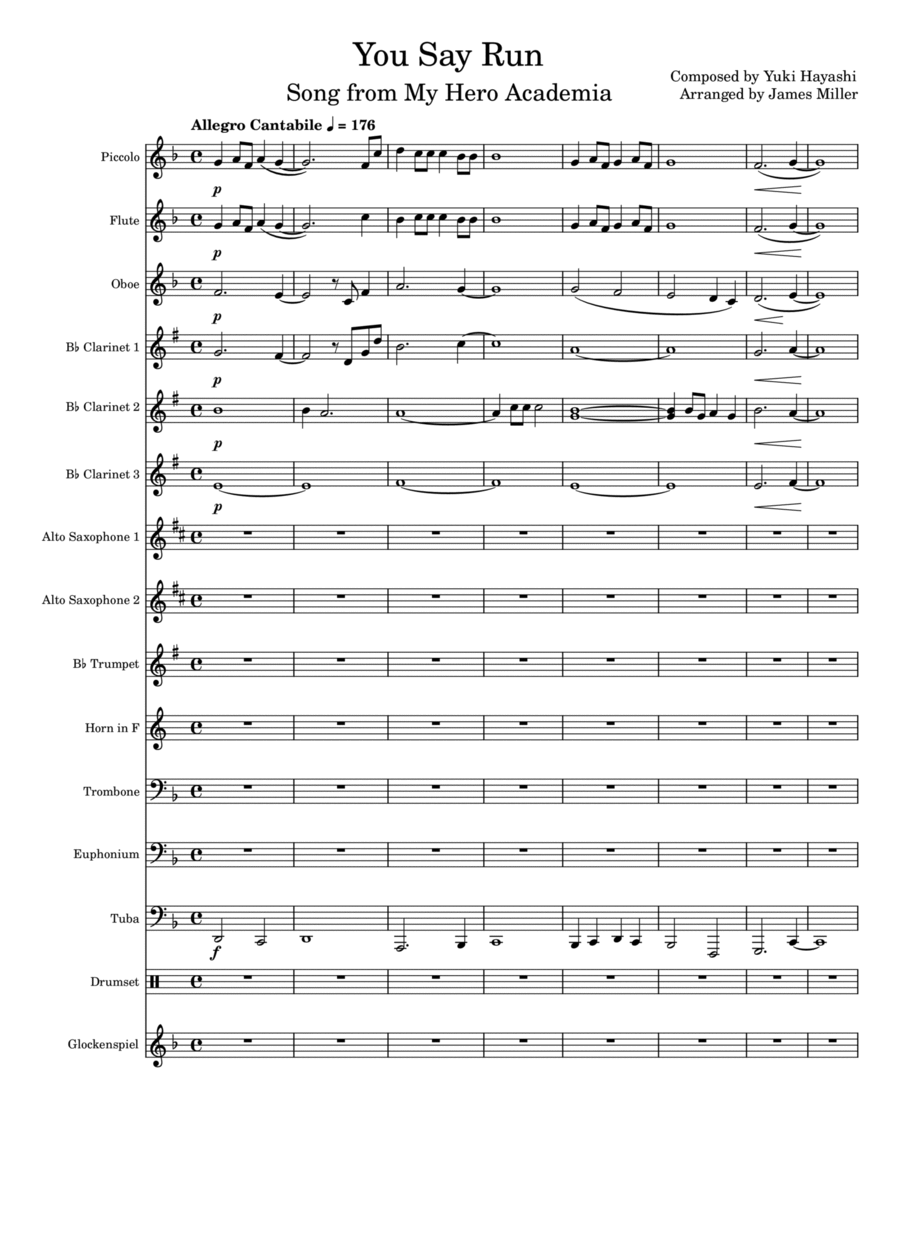 You Say Run Concert Band scores gallery preview page 1