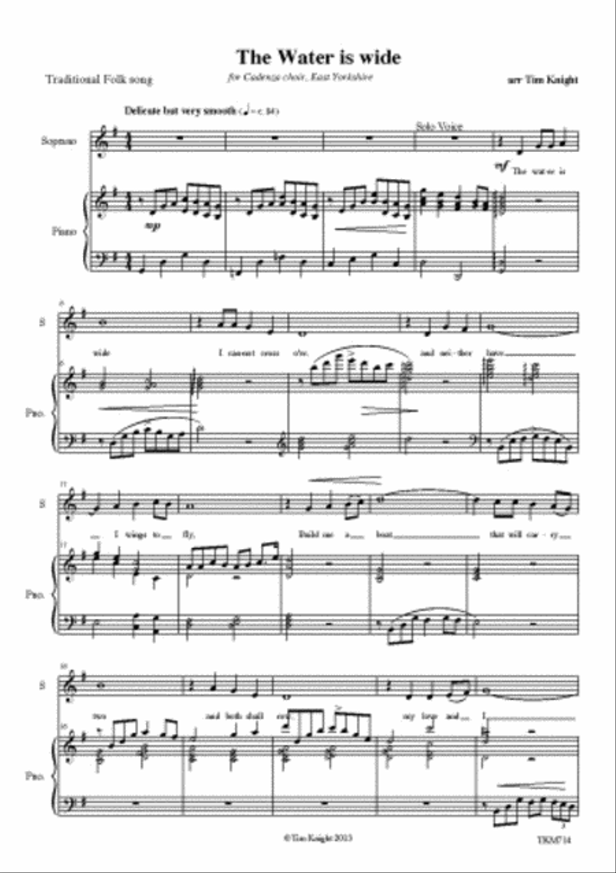 The Water Is Wide Mixed Choir scores gallery preview page 1