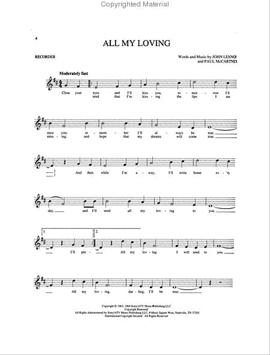 Beatles Favorites For Recorder Recorder scores gallery preview page 2