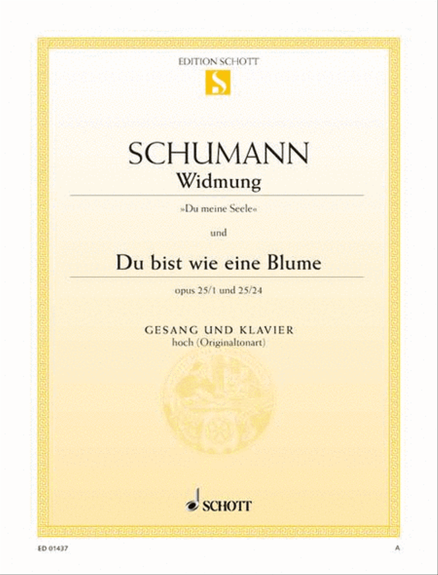 Widmung / Du bist wie eine Blume High Voice scores gallery preview page 1
