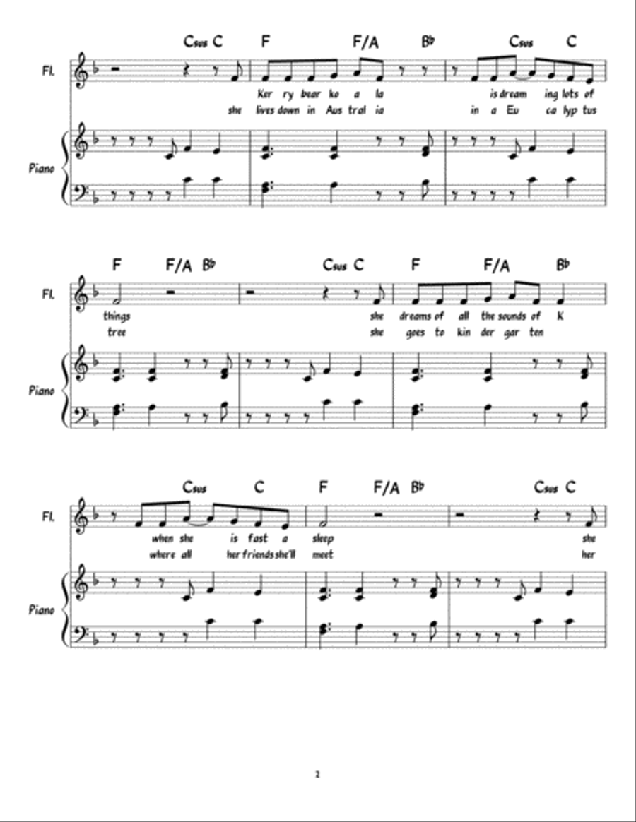 Kerry Bear Koala - Piano/Vocal/Guitar Piano, Vocal, Guitar scores gallery preview page 2
