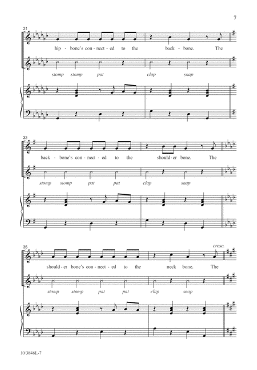 Dry Bones Dry Bones Unison Choir scores gallery preview page 8