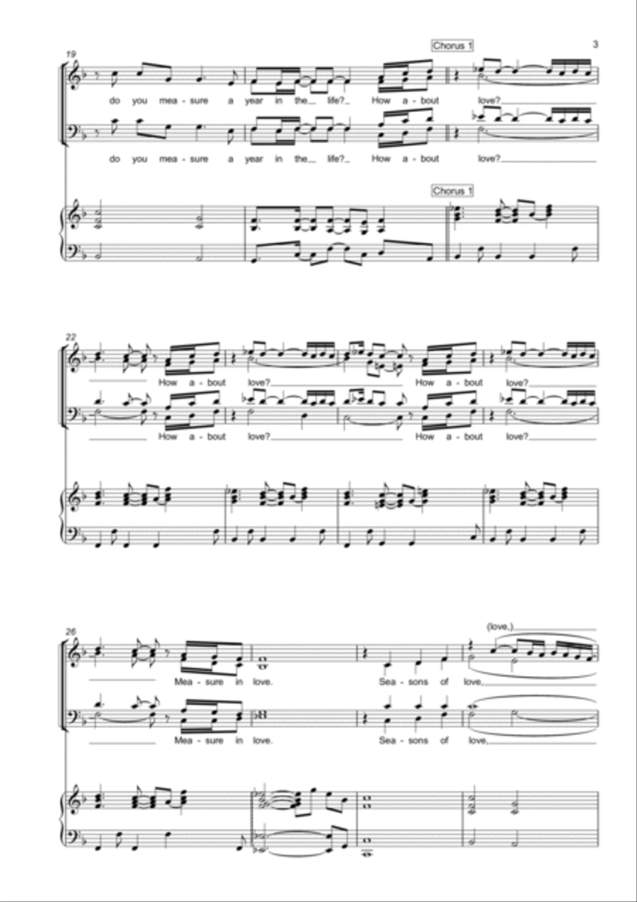 Seasons Of Love 4-Part scores gallery preview page 5