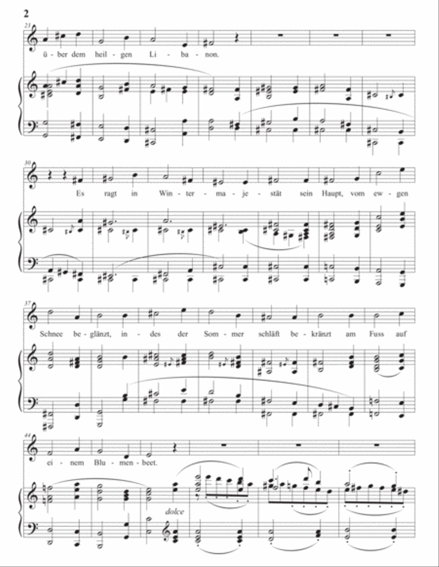 SCHUMANN: Jetzt sank des Abends gold'ner Schein, Op. 50 (transposed to A minor) Voice scores gallery preview page 3