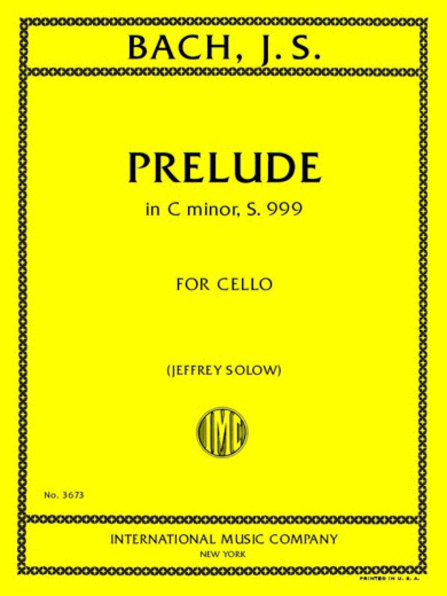Prelude In C Minor, S. 999 Cello scores gallery preview page 1