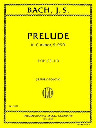 Prelude In C Minor, S. 999