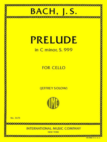Prelude In C Minor, S. 999