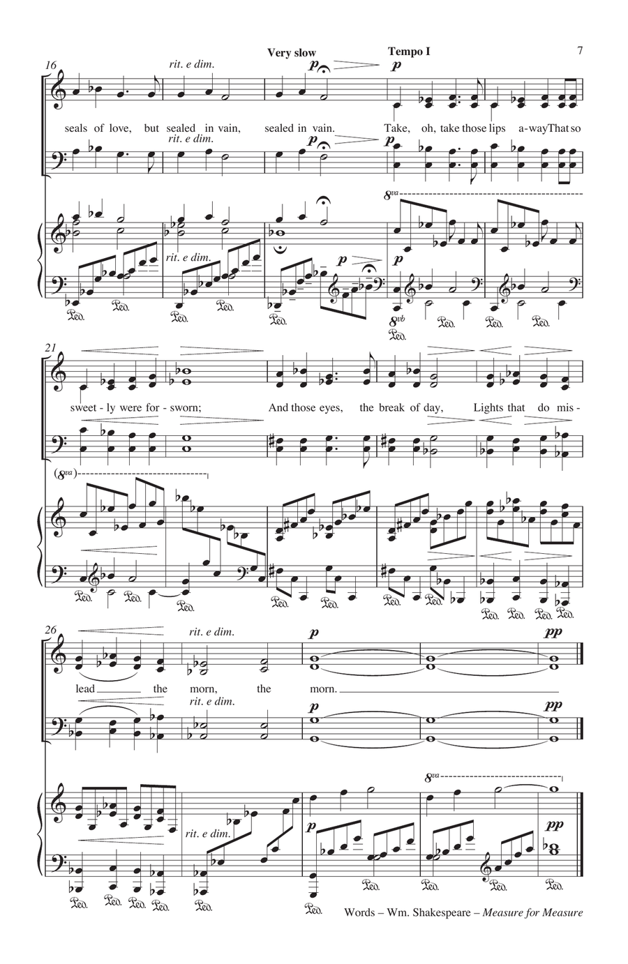 Three Madrigals 4-Part scores gallery preview page 6