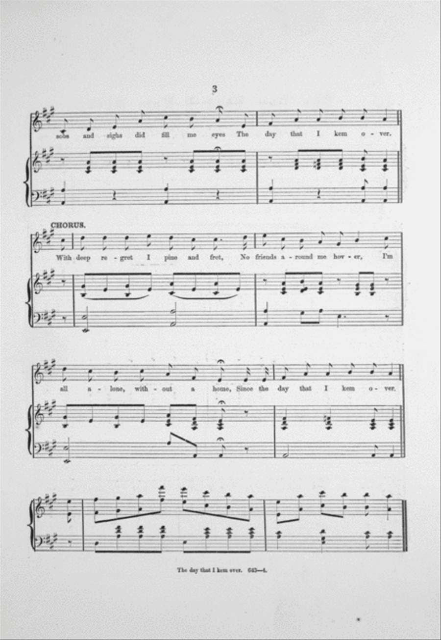 The Day That I Kem Over. An Original Sketch and Song Voice scores gallery preview page 3