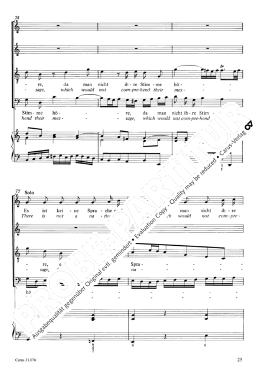 The heavens are telling the Father's glory (Die Himmel erzahlen die Ehre Gottes) 4-Part scores gallery preview page 26