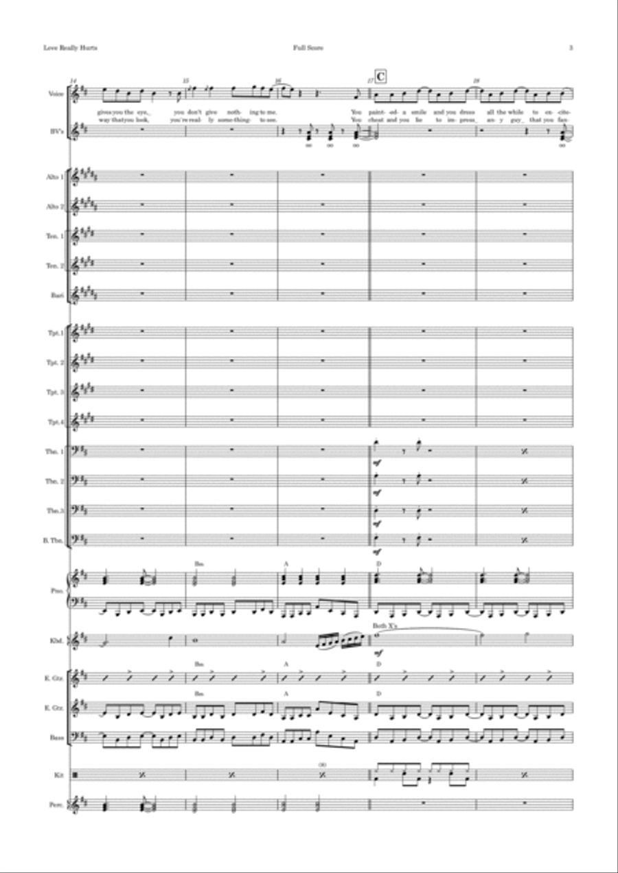 Love Really Hurts Without You Love Really Hurts Without You Choir scores gallery preview page 3