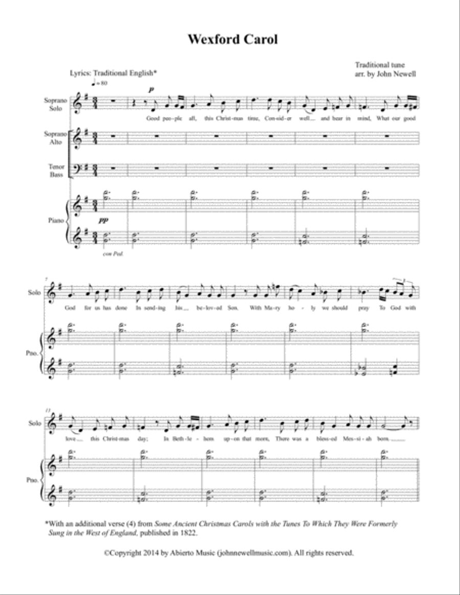 Wexford Carol Wexford Carol 4-Part scores gallery preview page 2