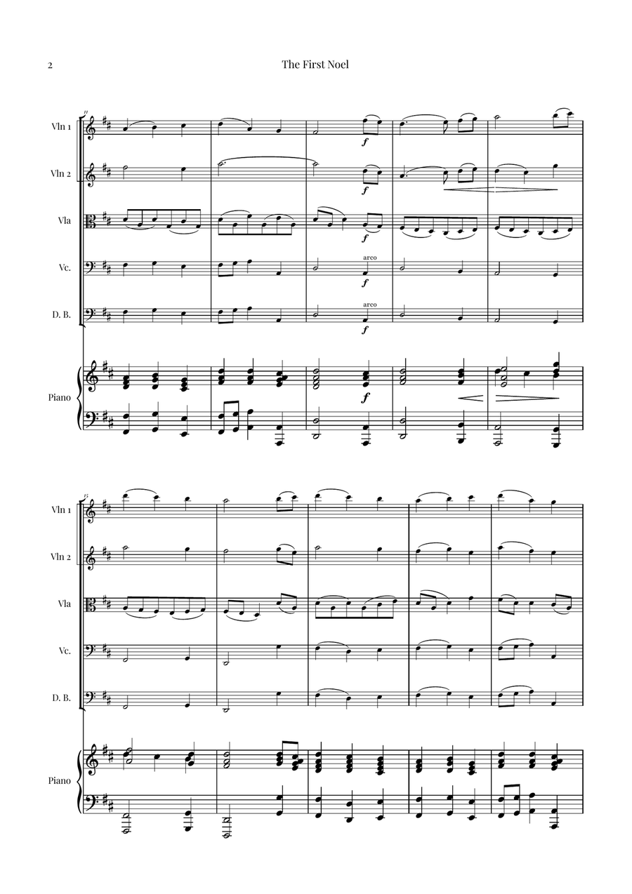 The First Noel | BEAUTIFUL Christmas Classic String Orchestra scores gallery preview page 2
