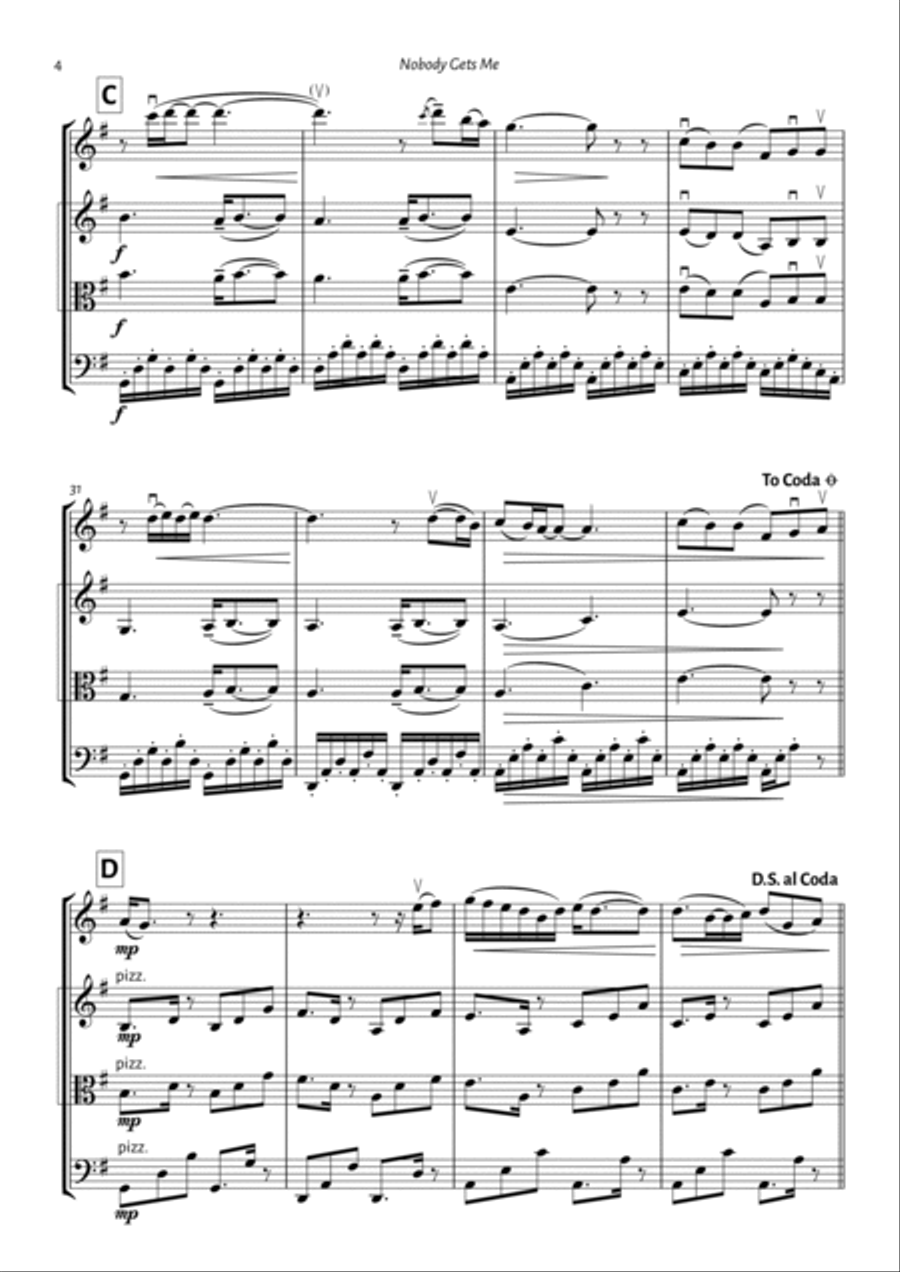 Nobody Gets Me String Trio scores gallery preview page 4