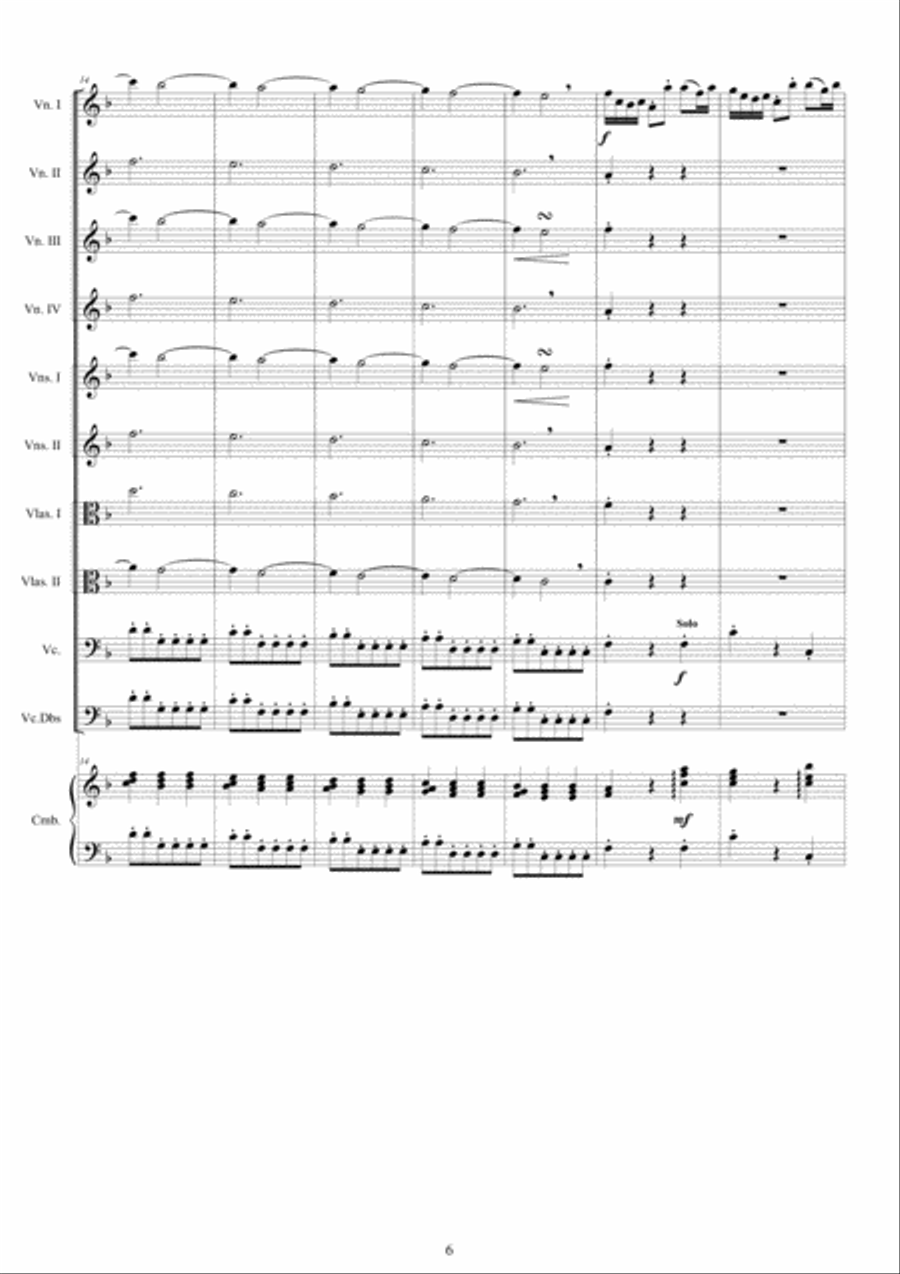 Vivaldi - L'Estro Armonico Op.3 Book 2 - 6 Concertos for Violins, Cello, Strings and Harpsichord String Orchestra scores gallery preview page 6